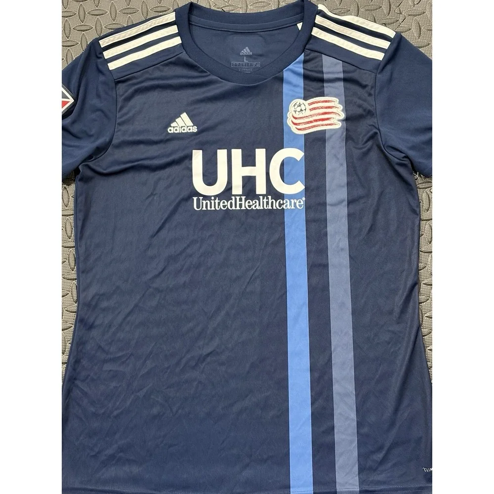 New England Revolution Jersey Large Home Blue Adidas MLS UHC REVS EUC